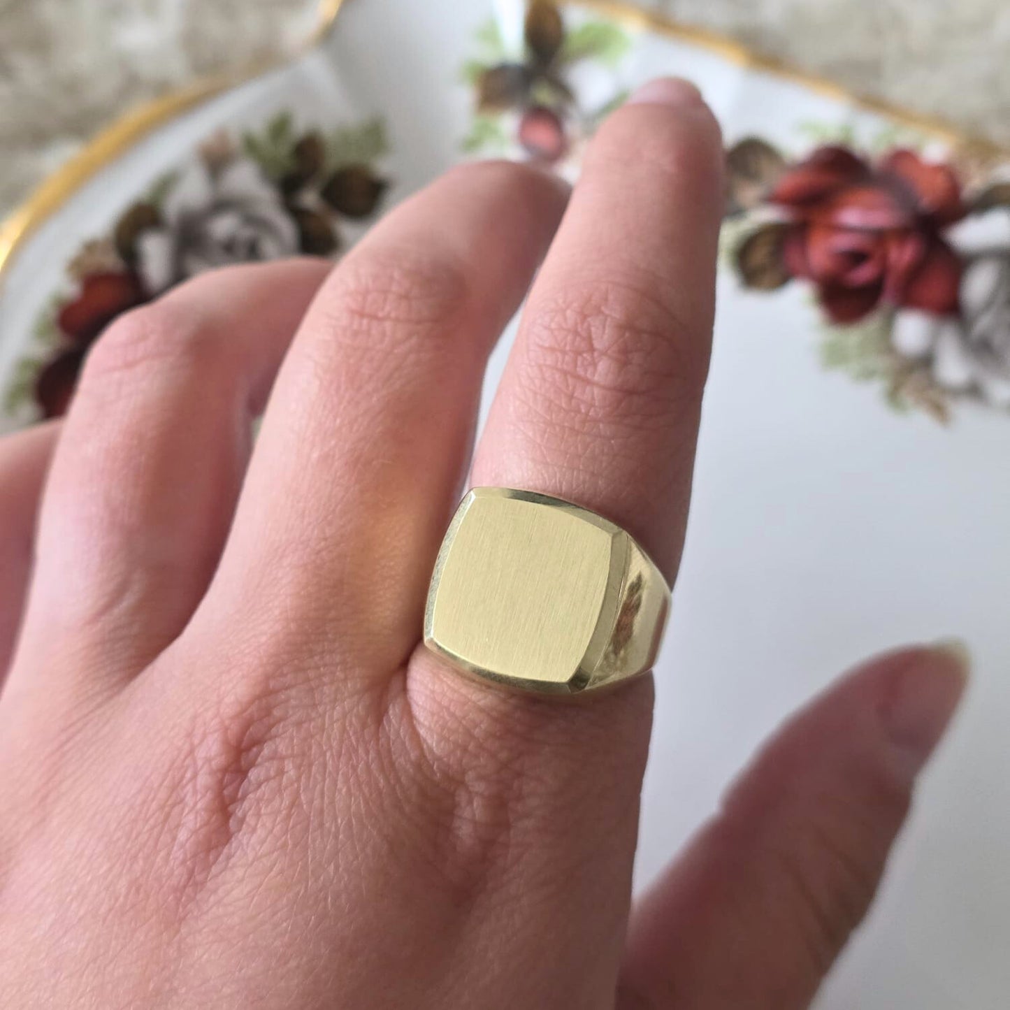 Vintage 14k gouden zegelring