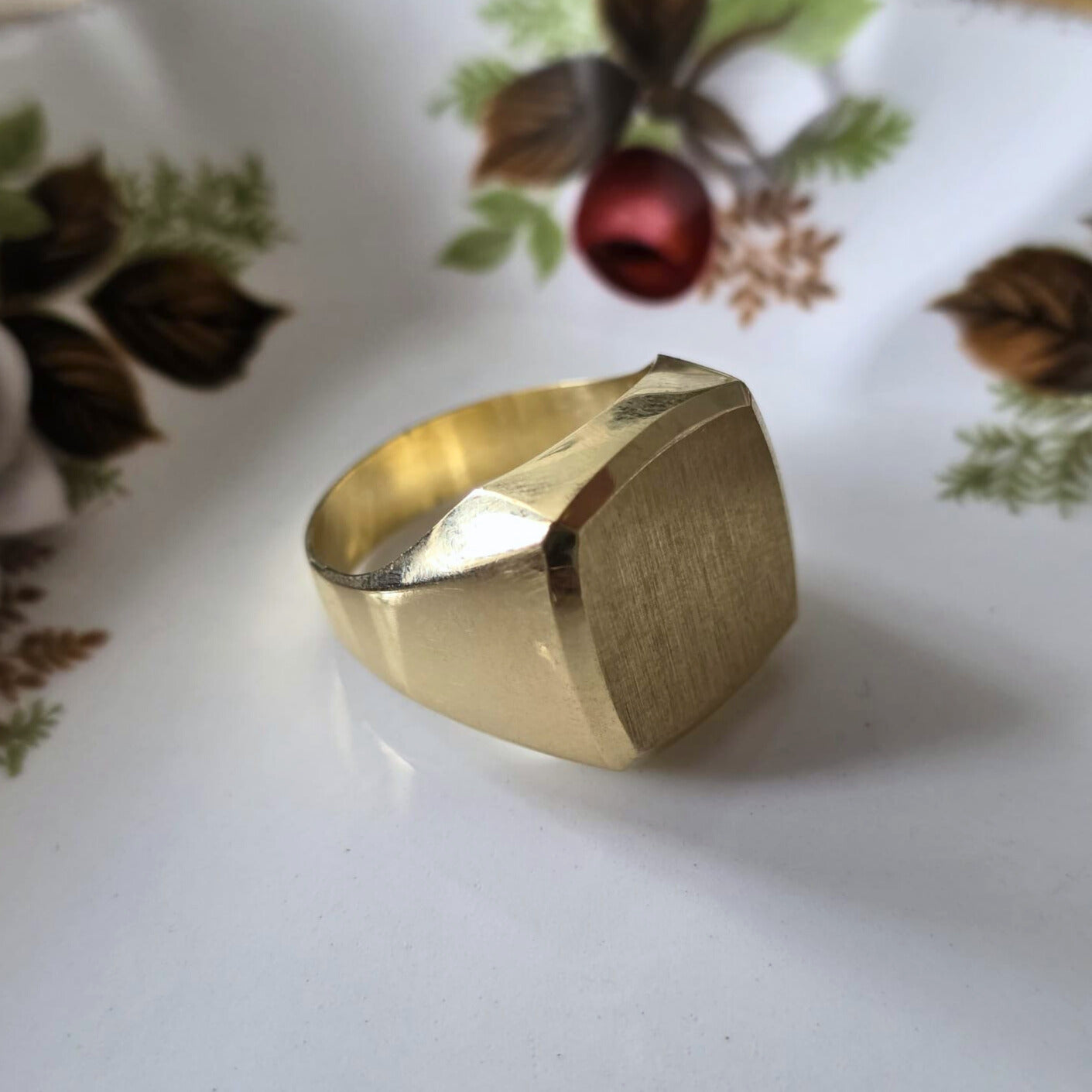 Vintage 14k gouden zegelring