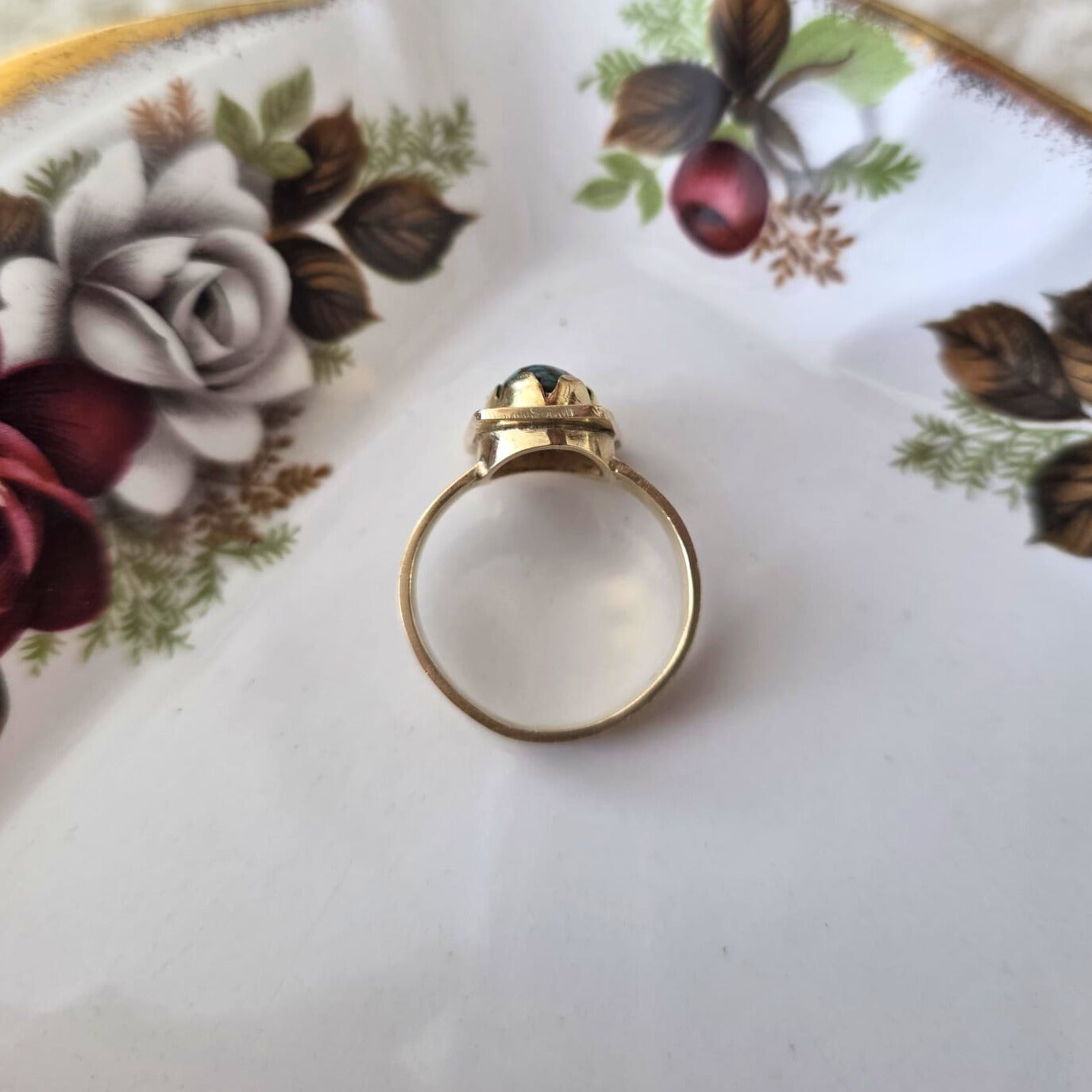 Vintage 14k gouden ring met turquoise