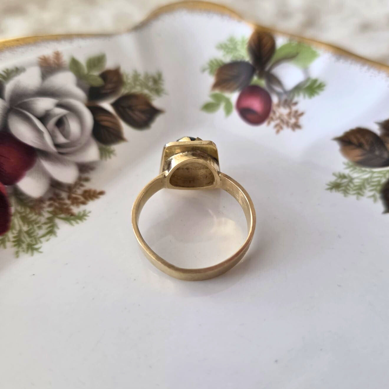 Vintage 14k gouden ring met turquoise