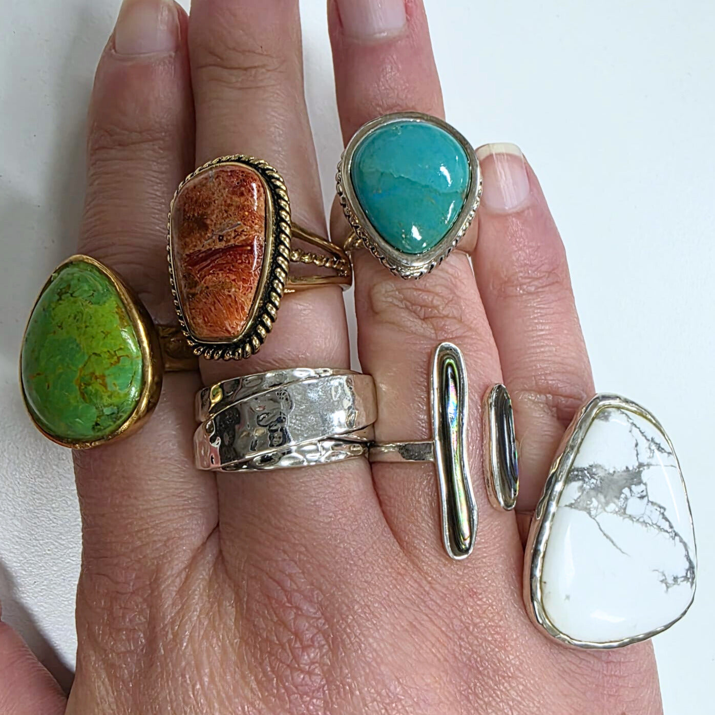 Barse Silver Turquoise Drop Ring