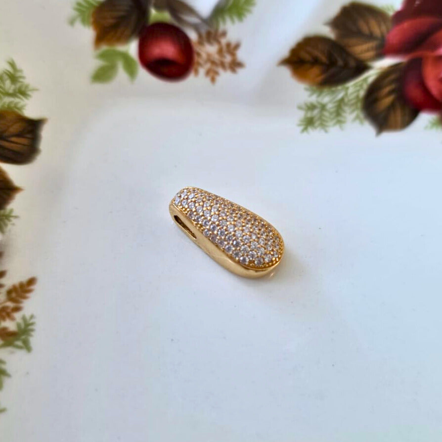 Pre-owned 14k gouden hanger met zirkonia