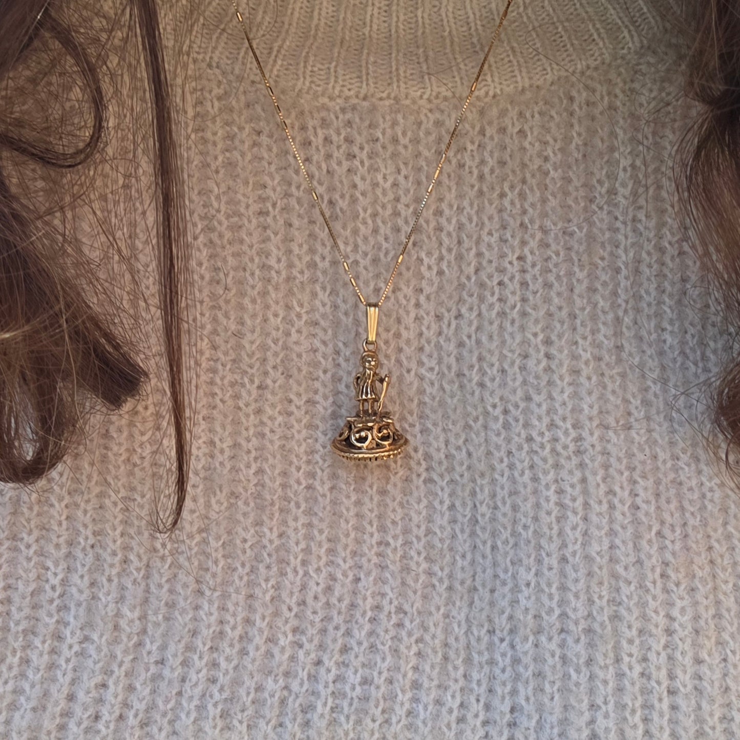 Vintage 9k watch fob tijgeroog leprechaun