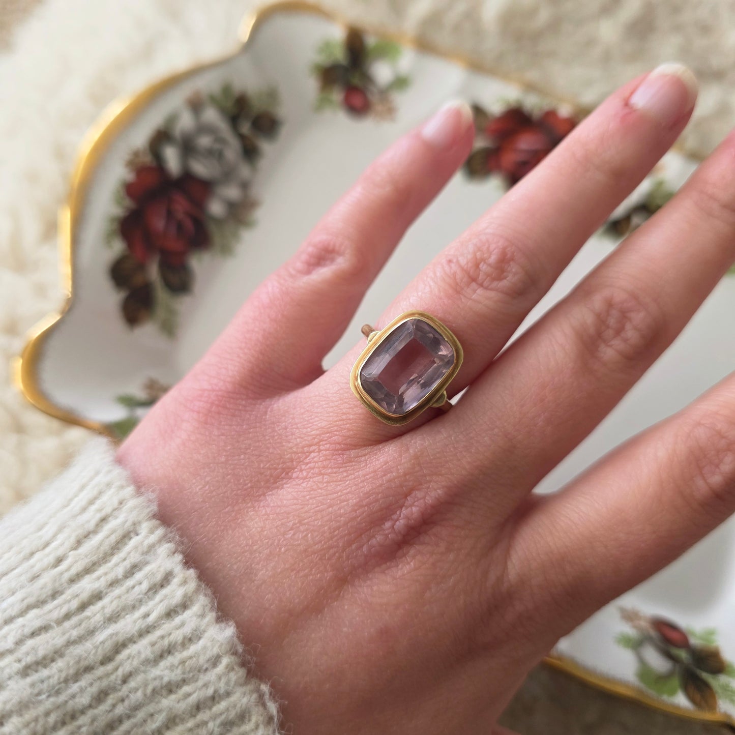Vintage 14k gouden ring amethist