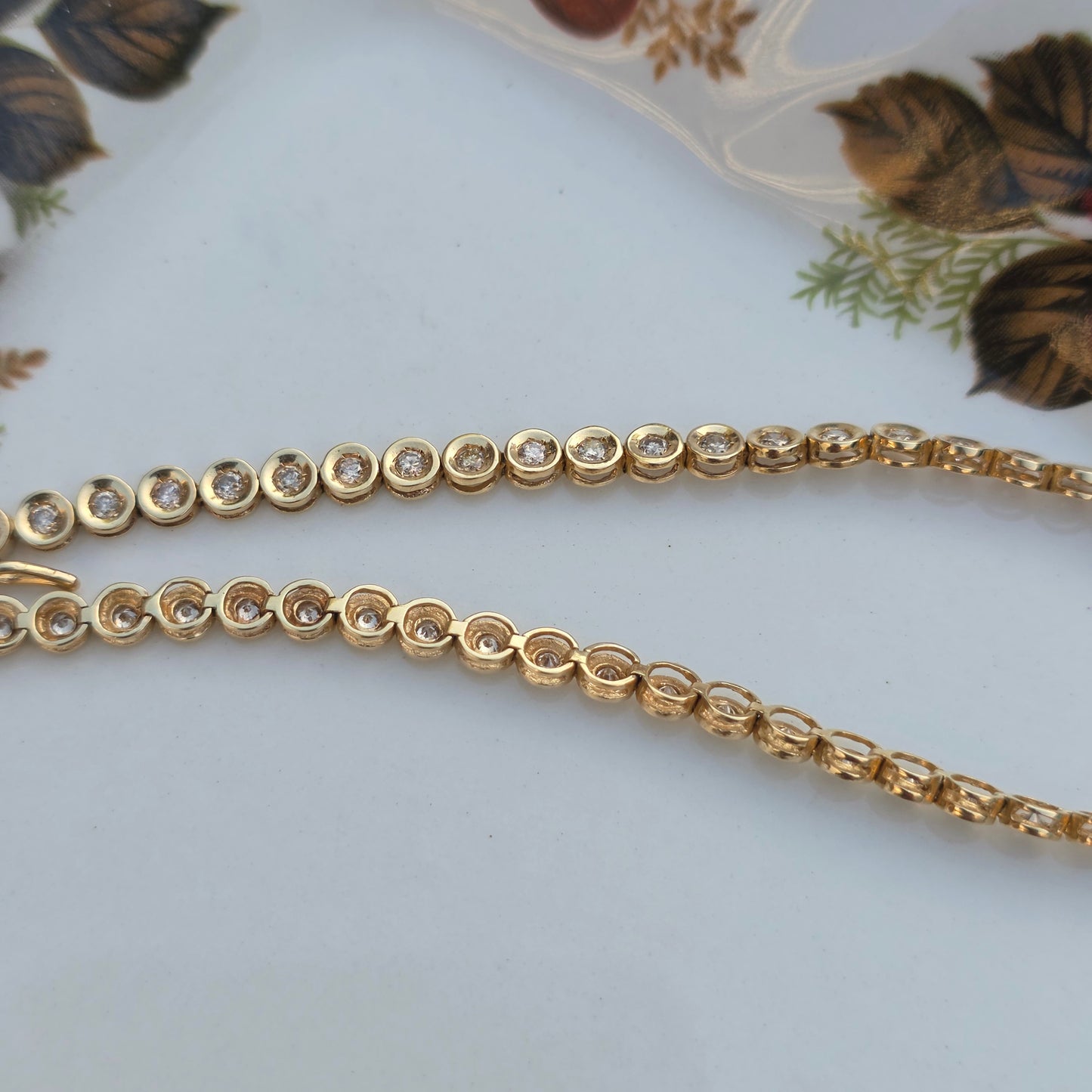Vintage 14k geel gouden diamant tennisarmband 1ct