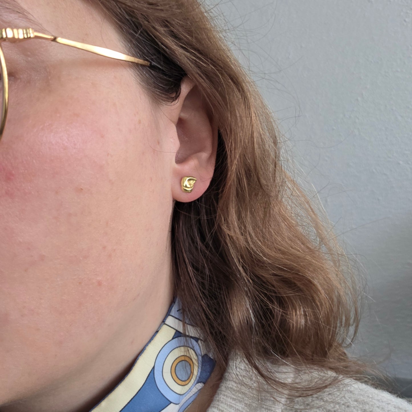 Vintage 14k gouden oorstekers abstract