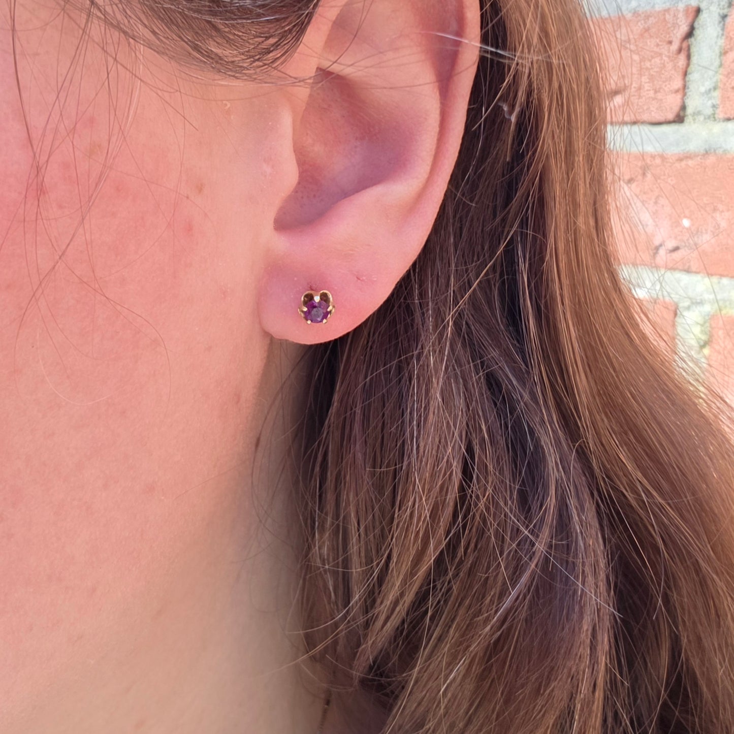 Vintage 14k gouden oorstekers toermalijn