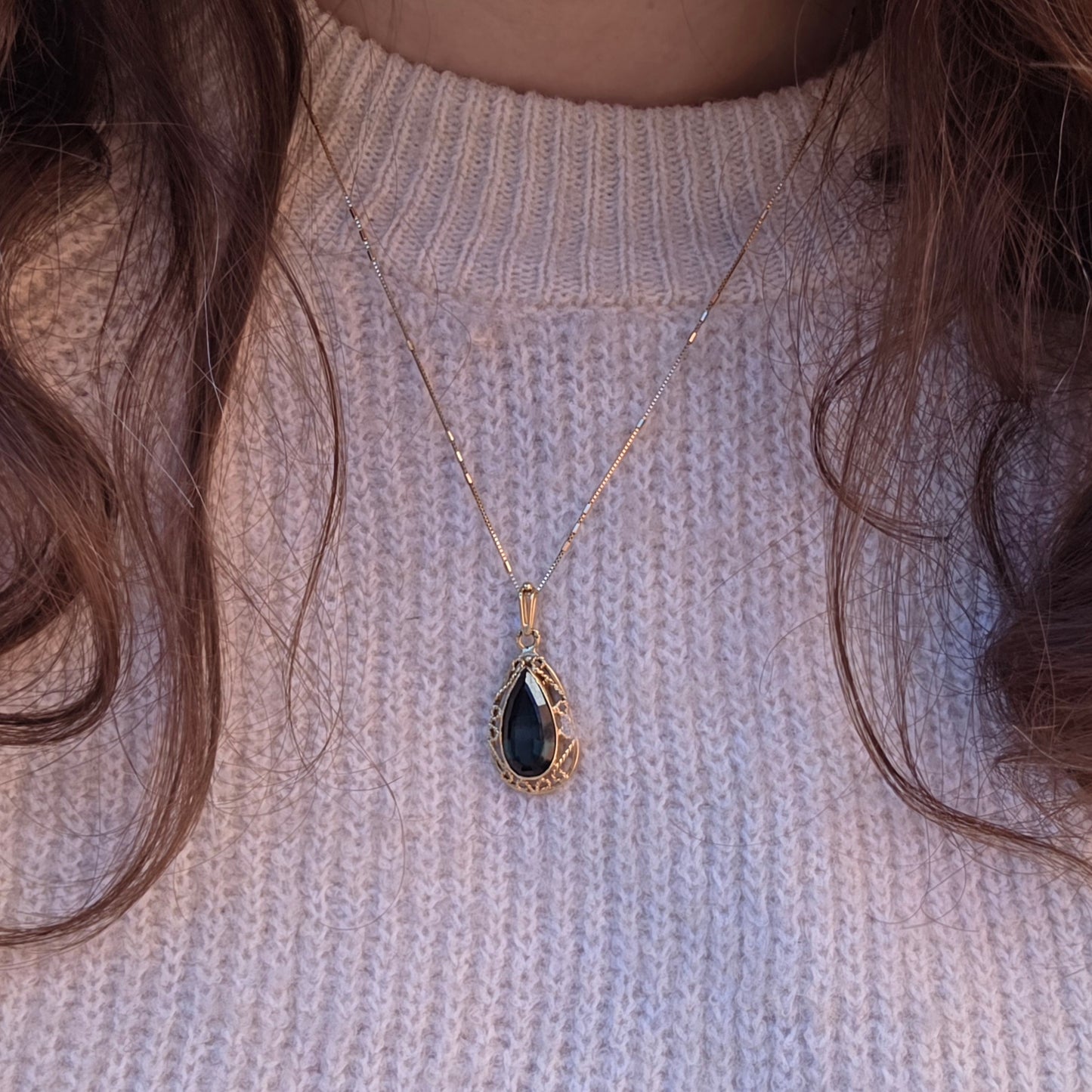 Vintage 14k gouden hanger groene spinel