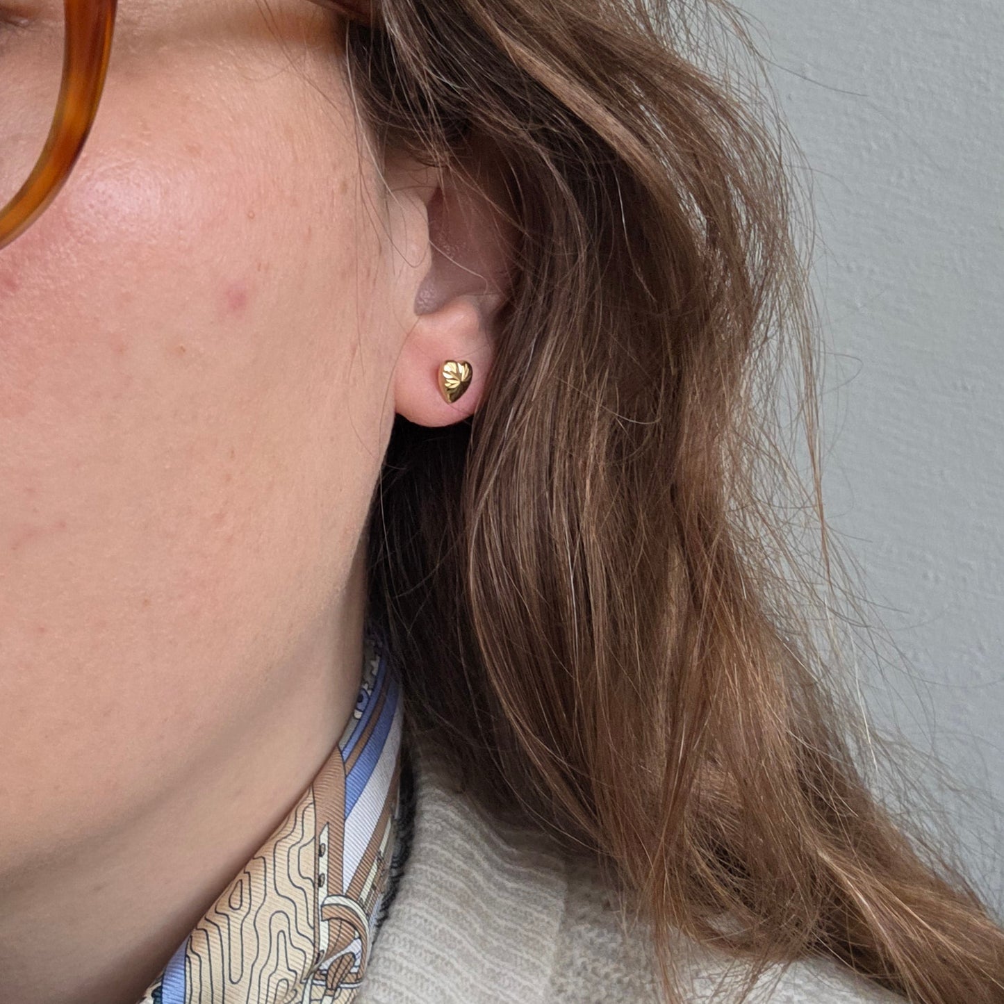 Vintage 18k gouden oorstekers sparkle hart