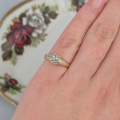 Vintage 14k gold ring with diamonds