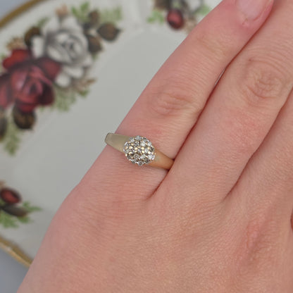 Vintage 14k gold ring with diamonds