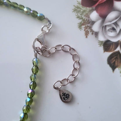 Barse Zilver Ketting Groene Kwarts Kralen