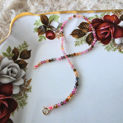 14k goud en mix toermalijn edelsteen armband
