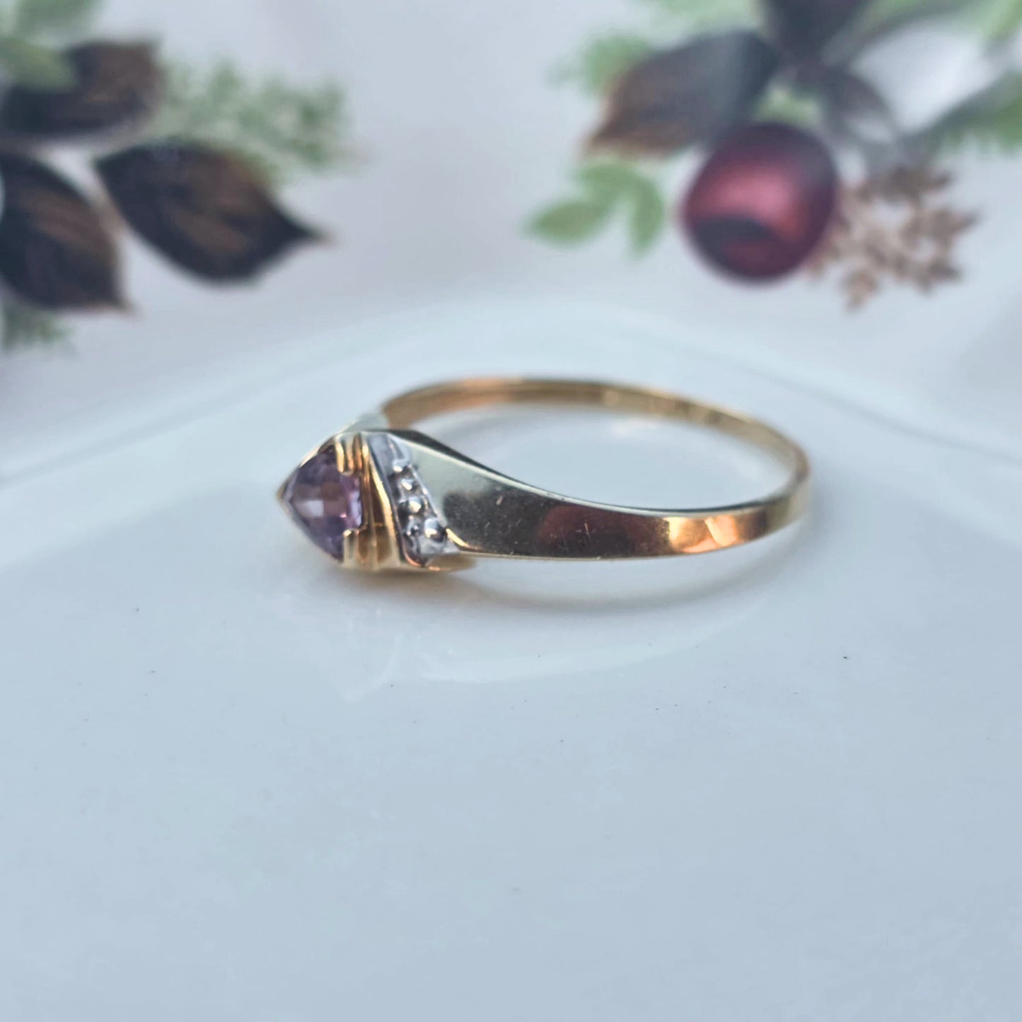 Vintage 10k ring met amethist