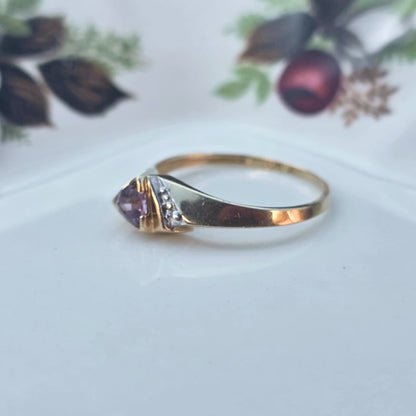 Vintage 10k ring met amethist
