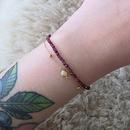 14k goud en granaat edelsteen armband
