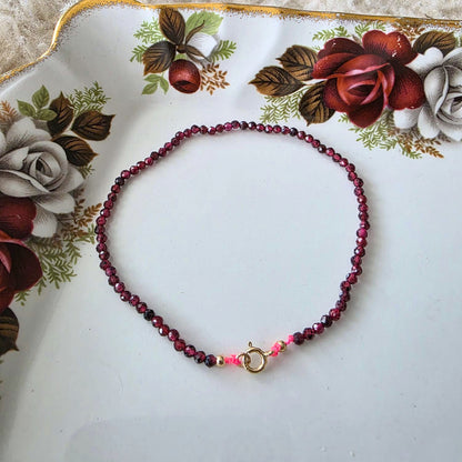 14k goud en granaat edelsteen armband