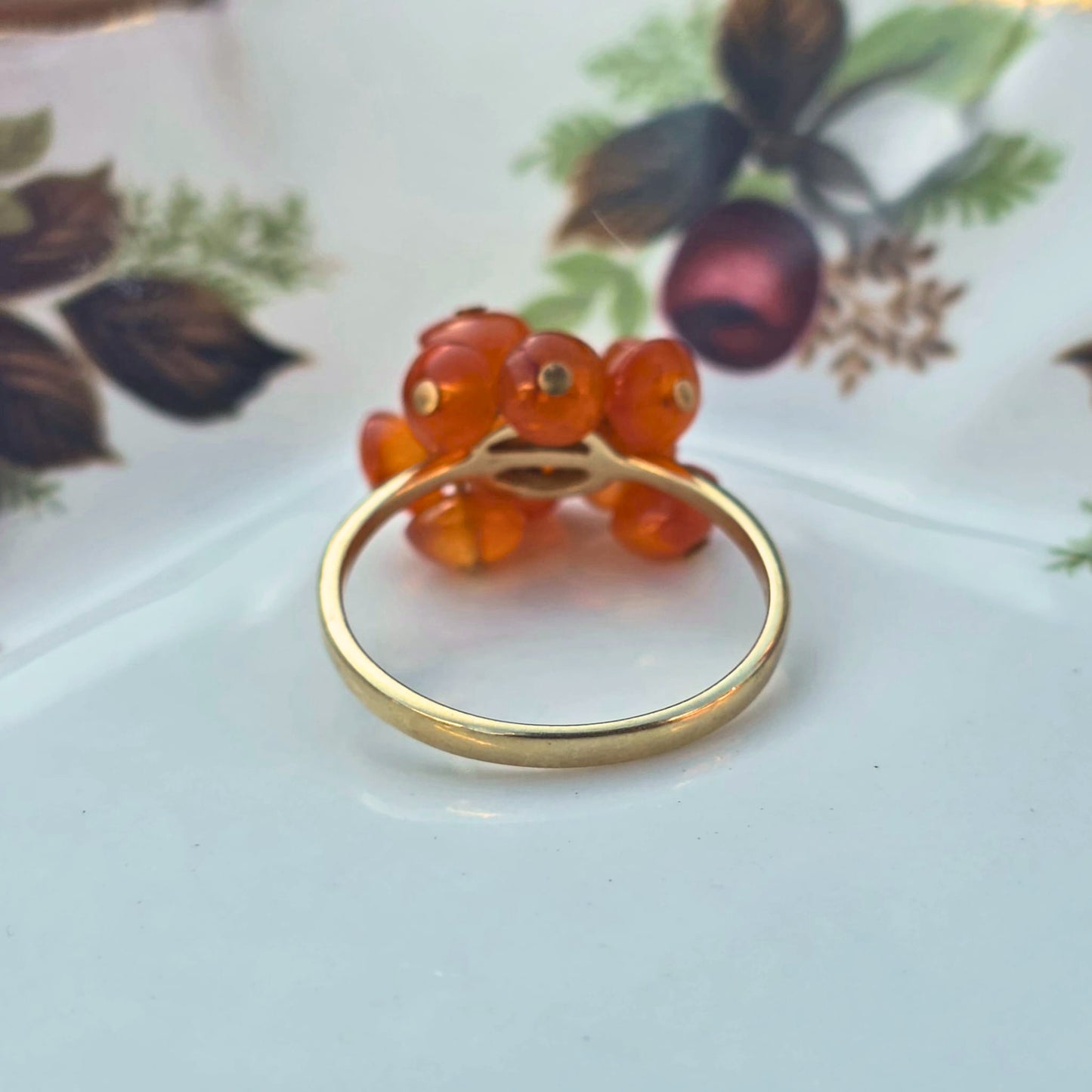 Vintage 10k ring met bewegende carneool