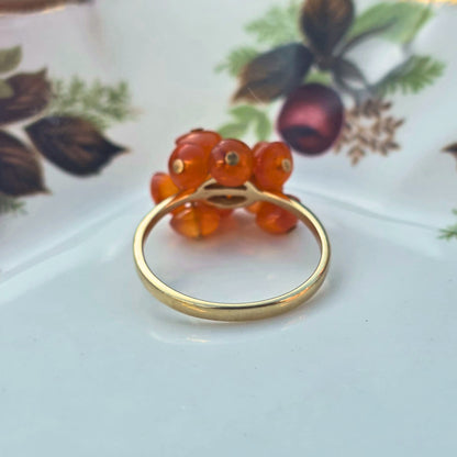 Vintage 10k ring met bewegende carneool