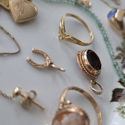 Vintage 18k gouden hanger rookkwarts