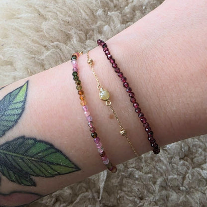 14k goud en granaat edelsteen armband
