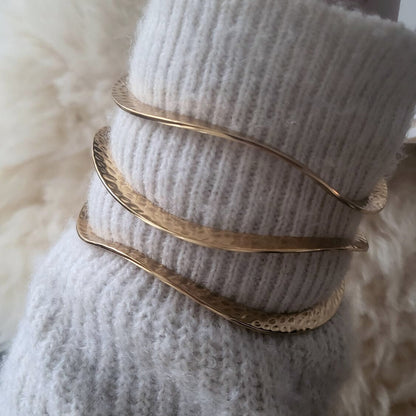 Barse Brons Armband Gehamerd Trio