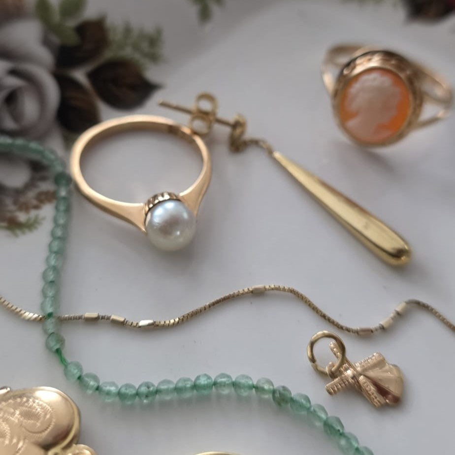 Vintage 18k gouden oorhangers drup