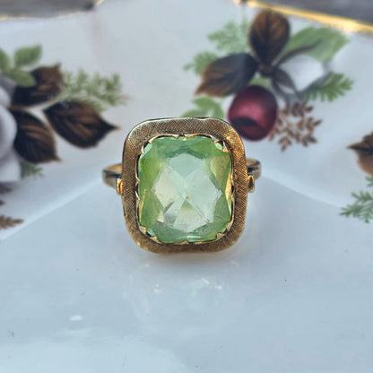 Vintage 14k gouden ring groene spinel