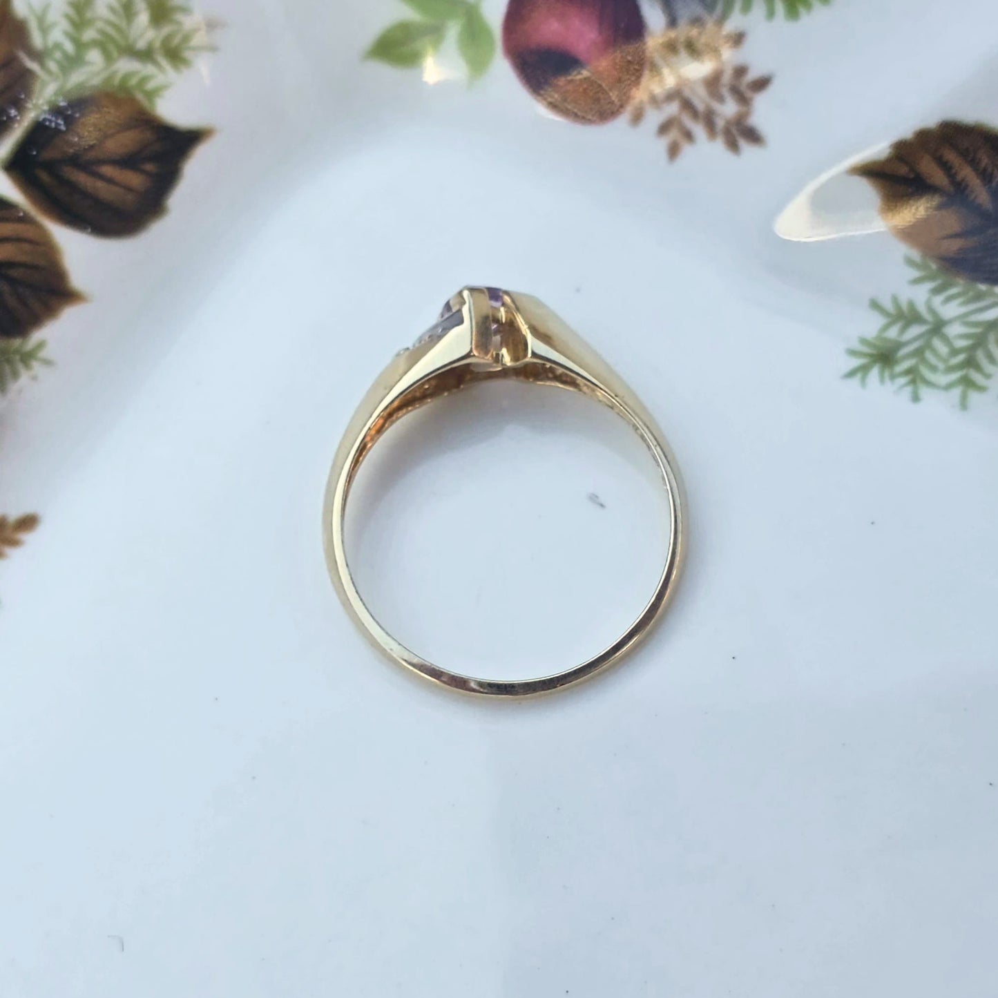 Vintage 10k ring met amethist