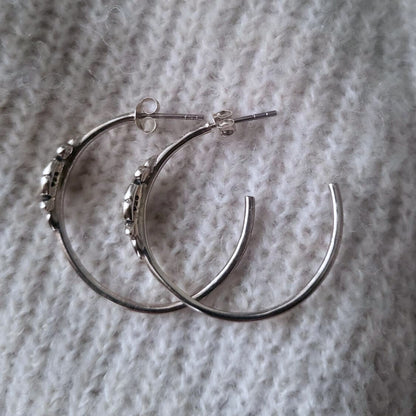 Barse Zilver Oorringen Bloem