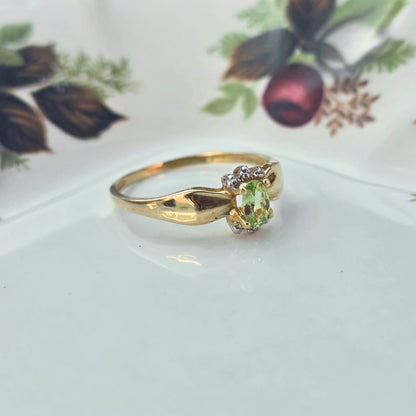 Vintage 10k ring met peridot