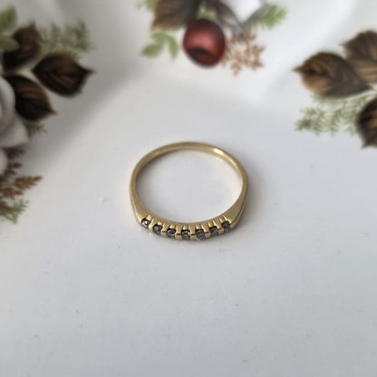 Vintage 18k gouden ring met diamantjes
