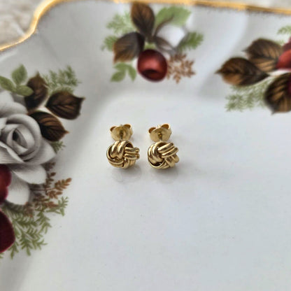Vintage 14k gouden oorstekers knoop