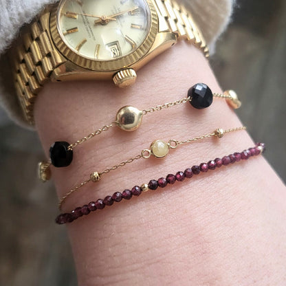 Pre-owned 14k gouden armband geel steentje