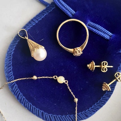 Pre-owned 14k gouden armband geel steentje