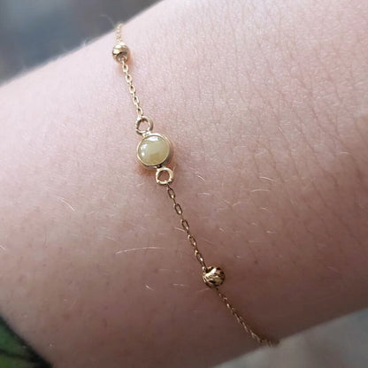 Pre-owned 14k gouden armband geel steentje