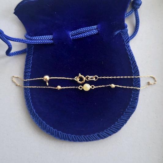 Pre-owned 14k gouden armband geel steentje