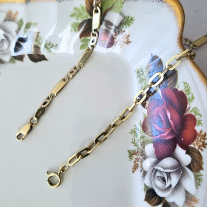 Vintage 14k gouden schakel armband
