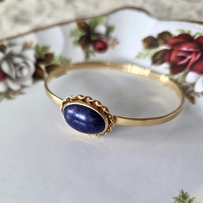 Vintage 14k gold lapis lazuli bracelet