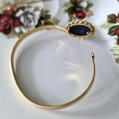 Vintage 14k gold lapis lazuli bracelet