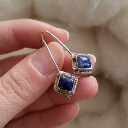 Barse Zilver Oorhangers Lapis Lazuli