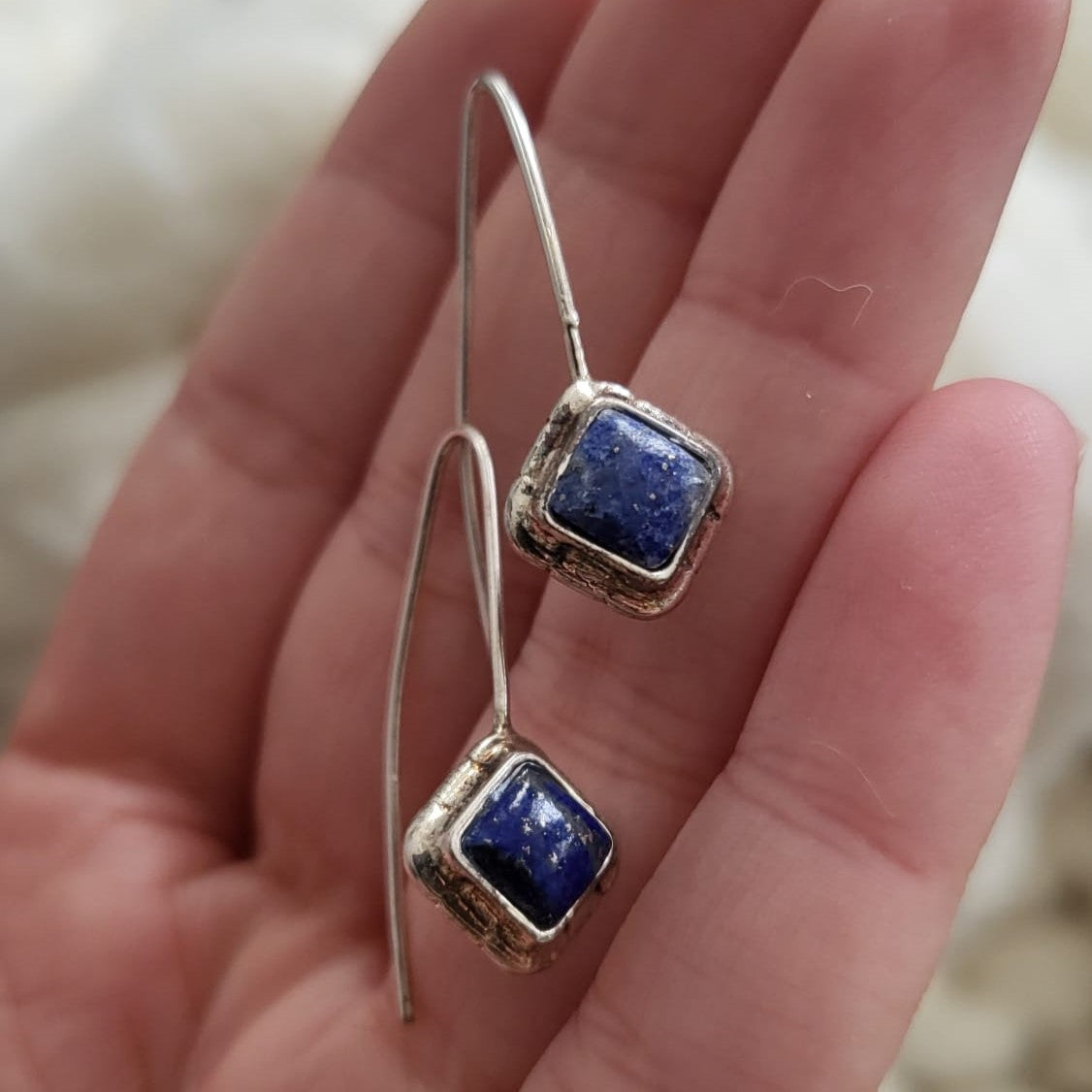 Barse Zilver Oorhangers Lapis Lazuli