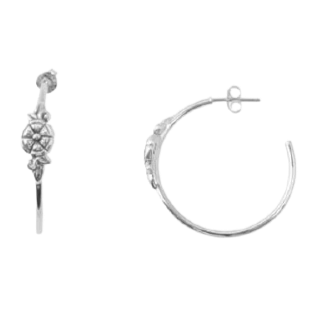 Barse Zilver Oorringen Bloem