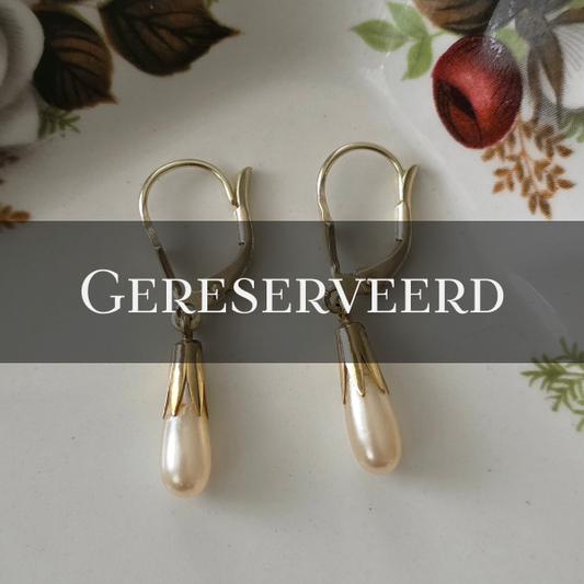 Vintage 14k gouden oorhangers parel dormeuse