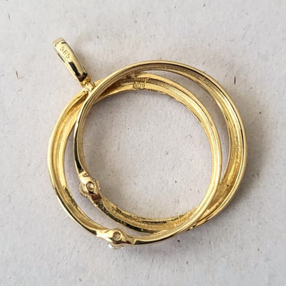 Pre-owned 14k gouden hanger met diamant