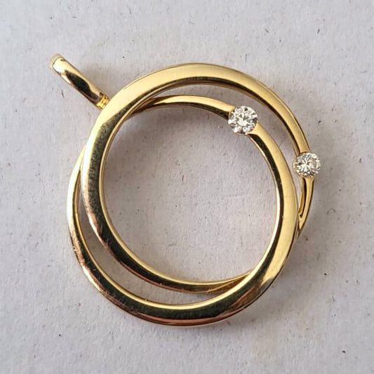 Pre-owned 14k gouden hanger met diamant