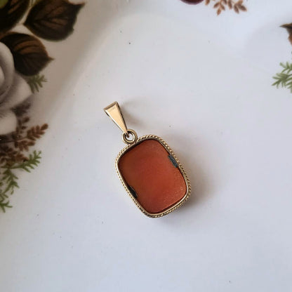 Vintage 14k gouden hanger met camee