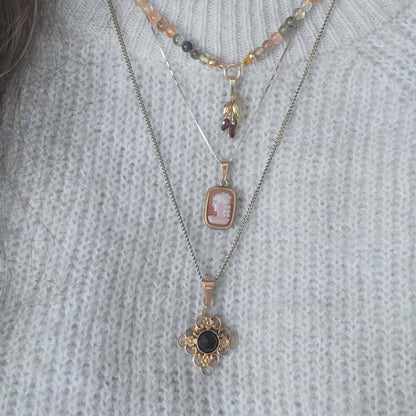 Vintage 14k gouden hanger met camee