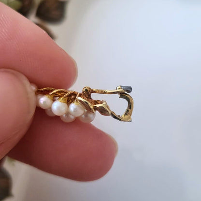 Vintage 14k gouden hanger druiventros parel