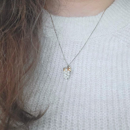 Vintage 14k gouden hanger druiventros parel